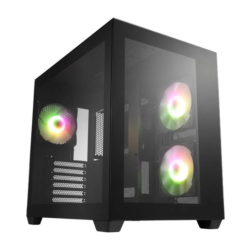 FSP CMT380A ATX Mid Tower Case - Black - صندوق
